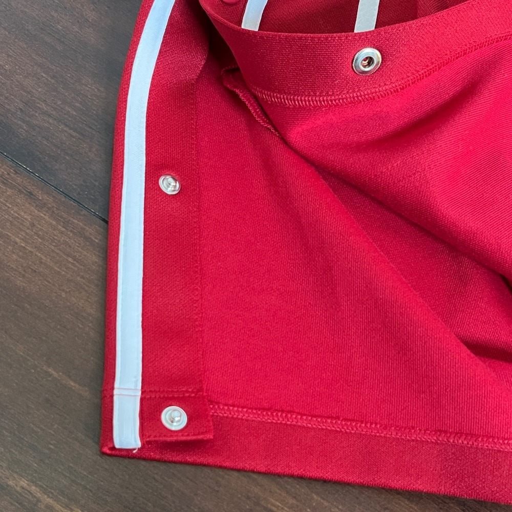 $345 Helmut Lang Track Shorts‎ Men's Small Red White Side Stripe Snap Button - Picture 9 of 13